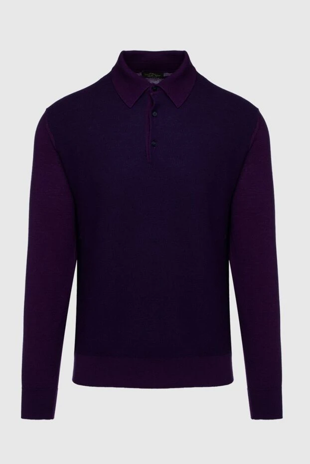 Cesare di Napoli long-sleeved polo shirt made of silk and cashmere purple for men 153380 - photo 1