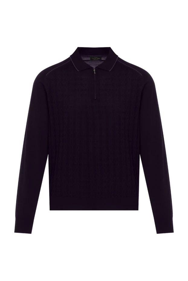Cesare di Napoli man long sleeve polo in silk and cashmere violet for men buy with prices and photos 153413 - photo 1