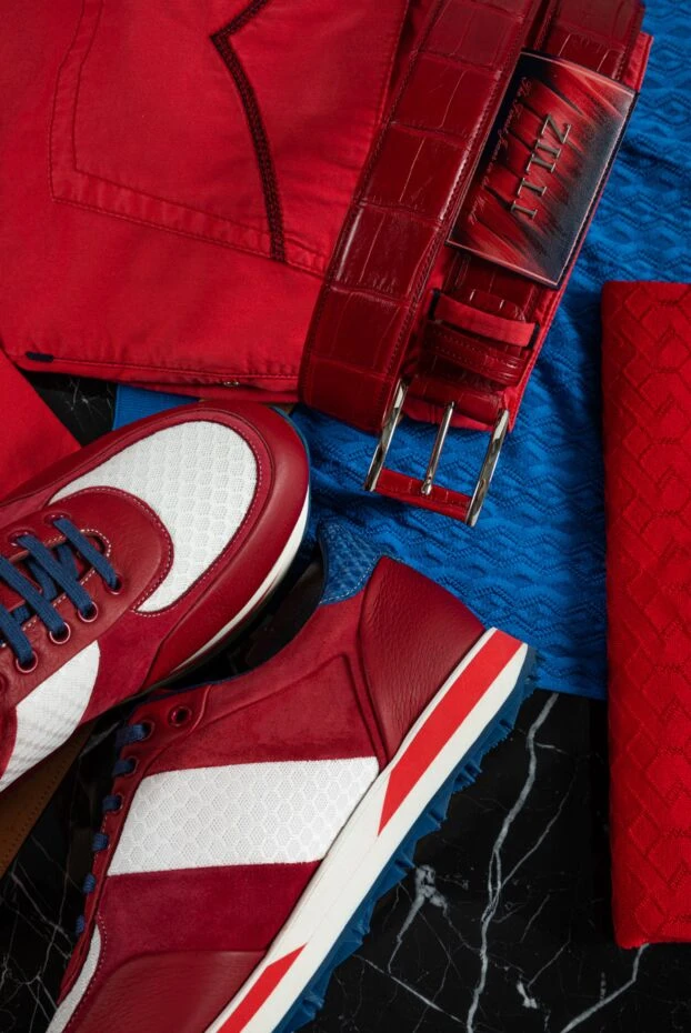 Zilli red suede sneakers for men 153461 - photo 2