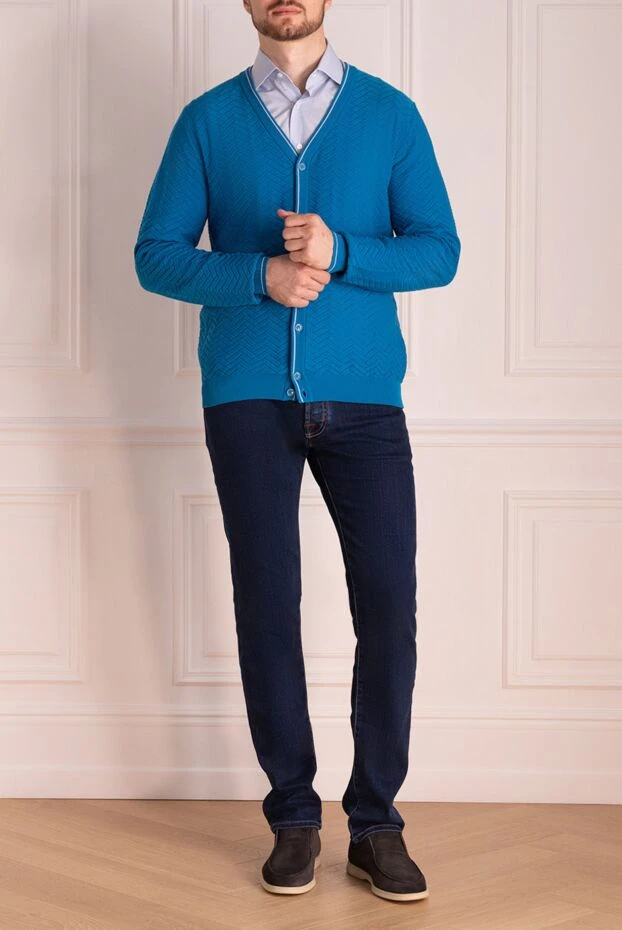 Zilli man men's cotton cardigan blue buy with prices and photos 153490 - photo 1