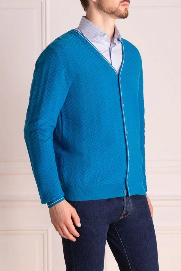 Zilli man men's cotton cardigan blue buy with prices and photos 153490 - photo 2