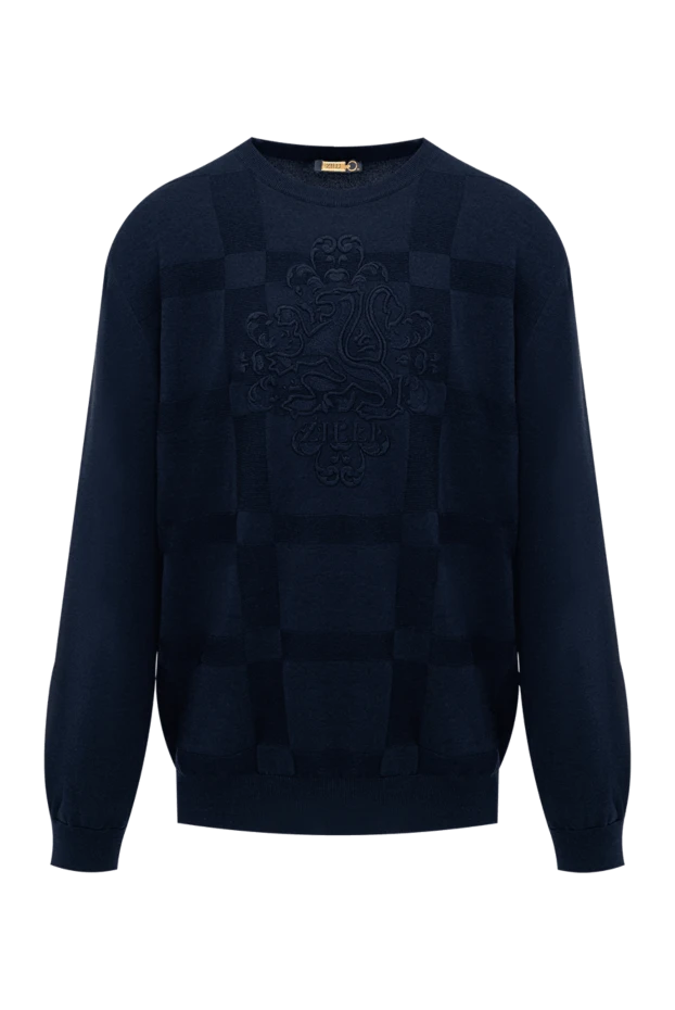 Zilli man silk and cotton jumper blue for men buy with prices and photos 153501 - photo 1