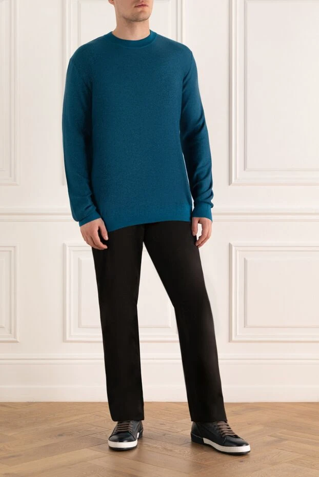 Zilli man cashmere and silk jumper blue for men buy with prices and photos 153505 - photo 2