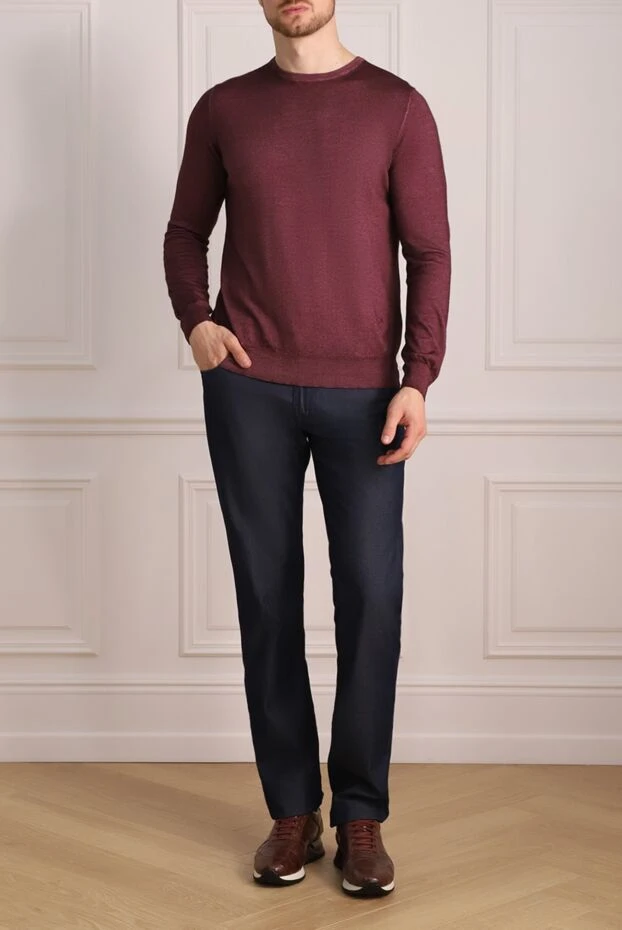 Zilli man cashmere and silk jumper burgundy for men buy with prices and photos 153506 - photo 2
