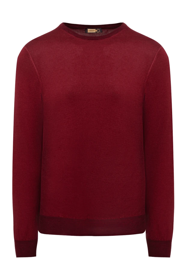 Zilli man cashmere and silk jumper burgundy for men buy with prices and photos 153508 - photo 1