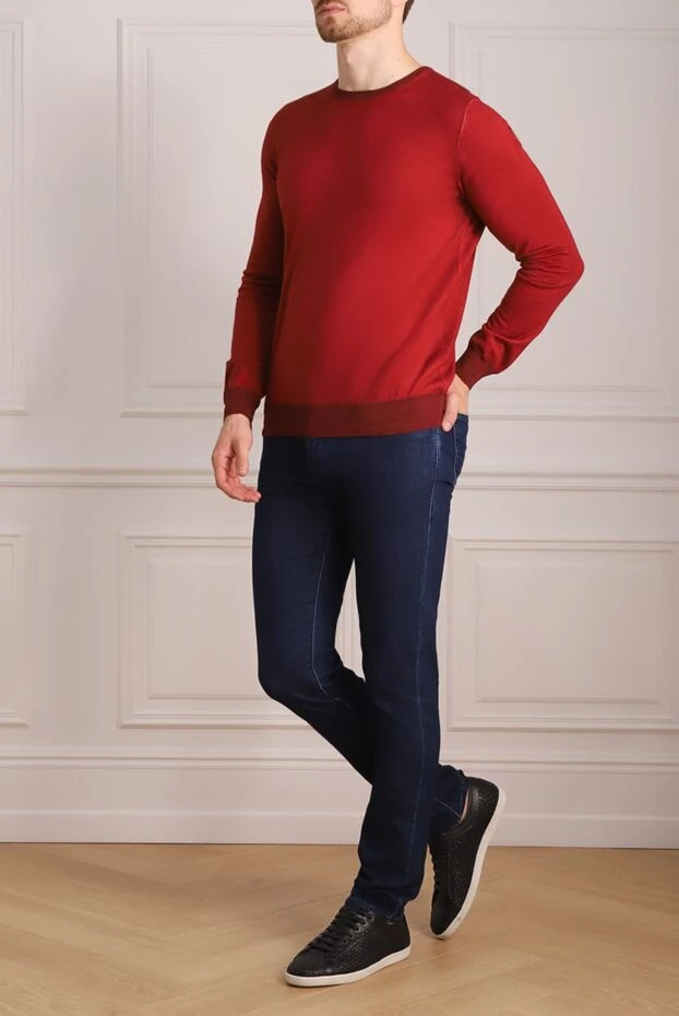 Zilli man cashmere and silk jumper burgundy for men buy with prices and photos 153508 - photo 2