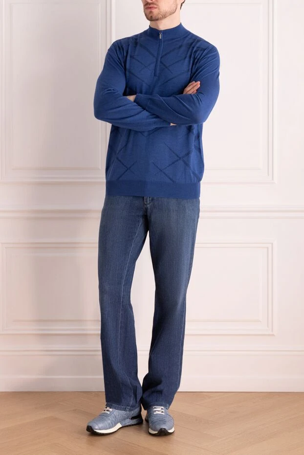 Zilli man troyer made of cashmere and silk blue for men buy with prices and photos 153510 - photo 2