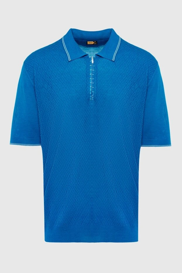 Zilli man silk and viscose polo blue for men buy with prices and photos 153514 - photo 1