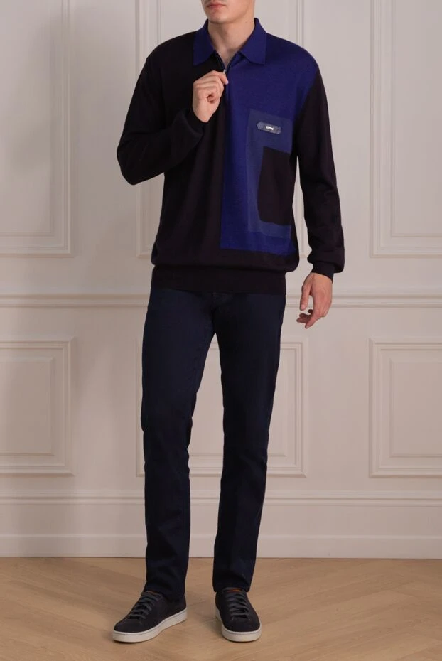Zilli man long sleeve polo in silk and wool black for men buy with prices and photos 153530 - photo 2