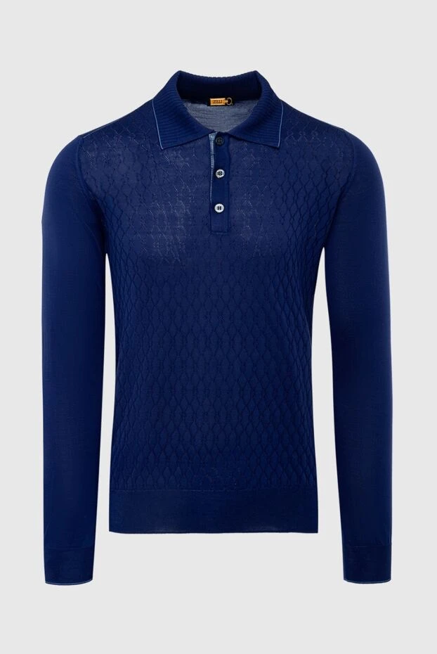 Zilli man silk long sleeve polo blue for men buy with prices and photos 153535 - photo 1