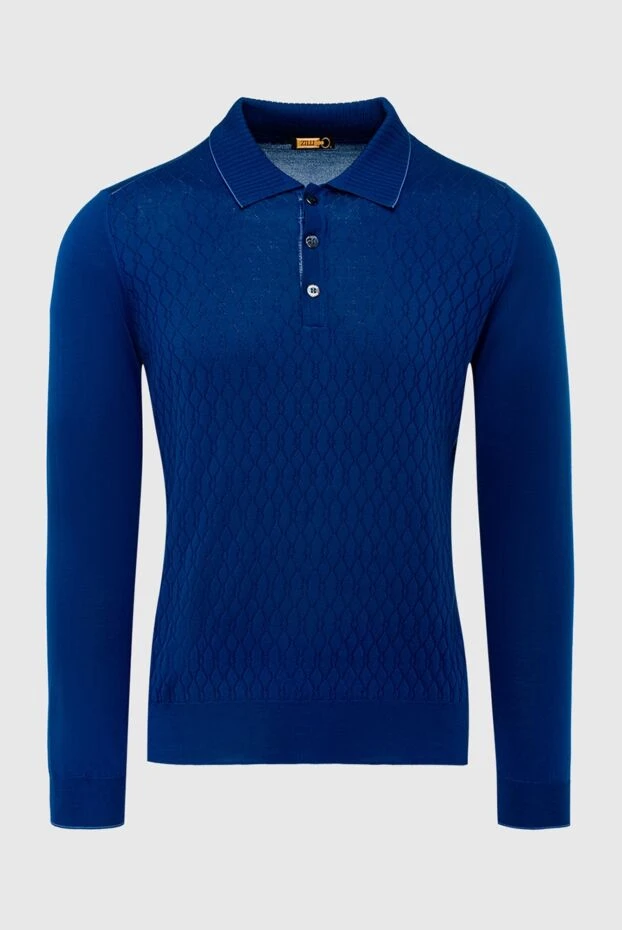 Zilli man silk long sleeve polo blue for men buy with prices and photos 153536 - photo 1