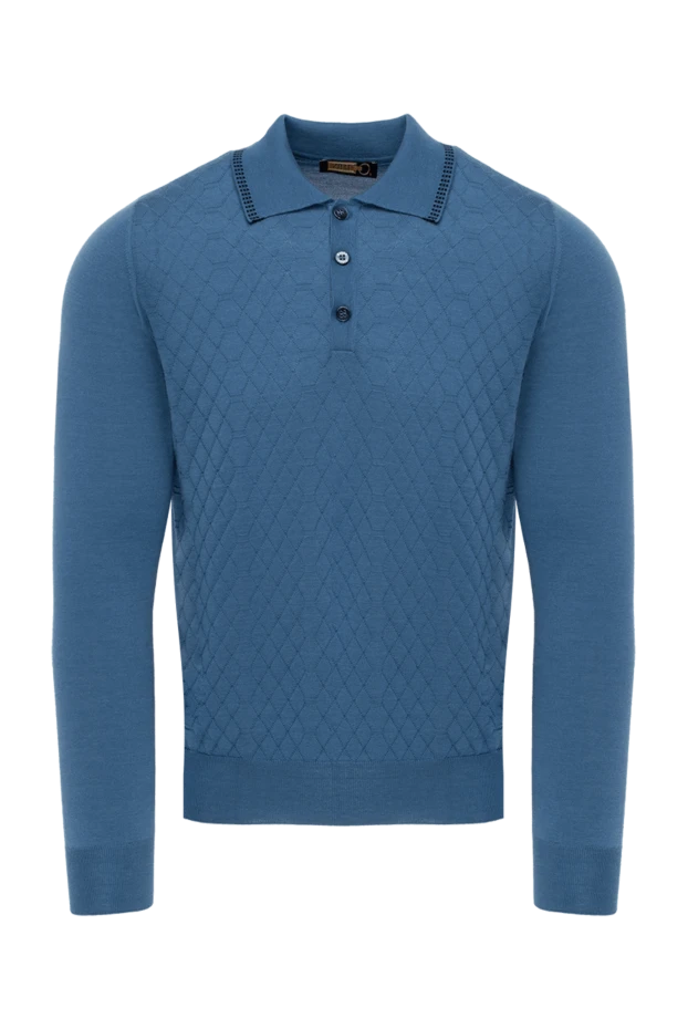 Zilli man silk and cashmere long sleeve polo blue for men buy with prices and photos 153537 - photo 1