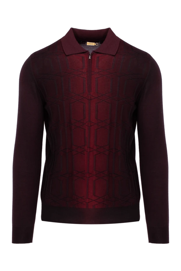 Zilli man long sleeve polo in silk and cashmere burgundy for men buy with prices and photos 153541 - photo 1