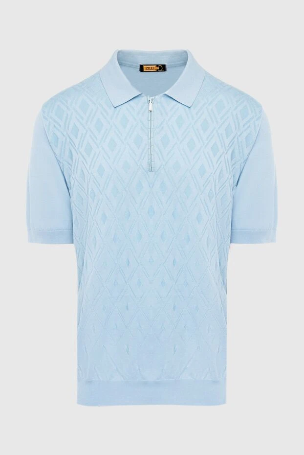 Zilli man cotton and silk polo blue for men buy with prices and photos 153548 - photo 1