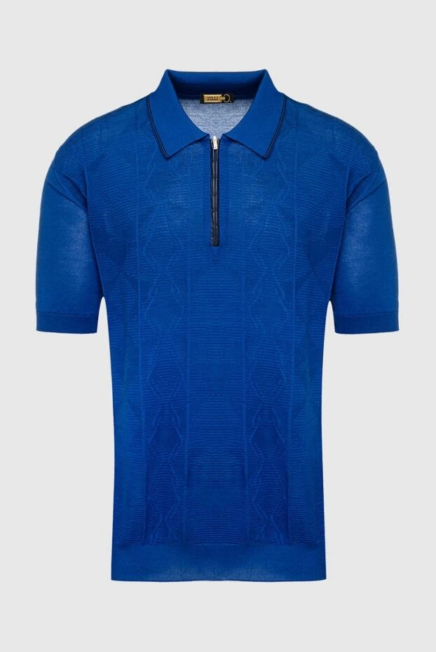 Zilli blue silk polo for men 153553 - photo 1