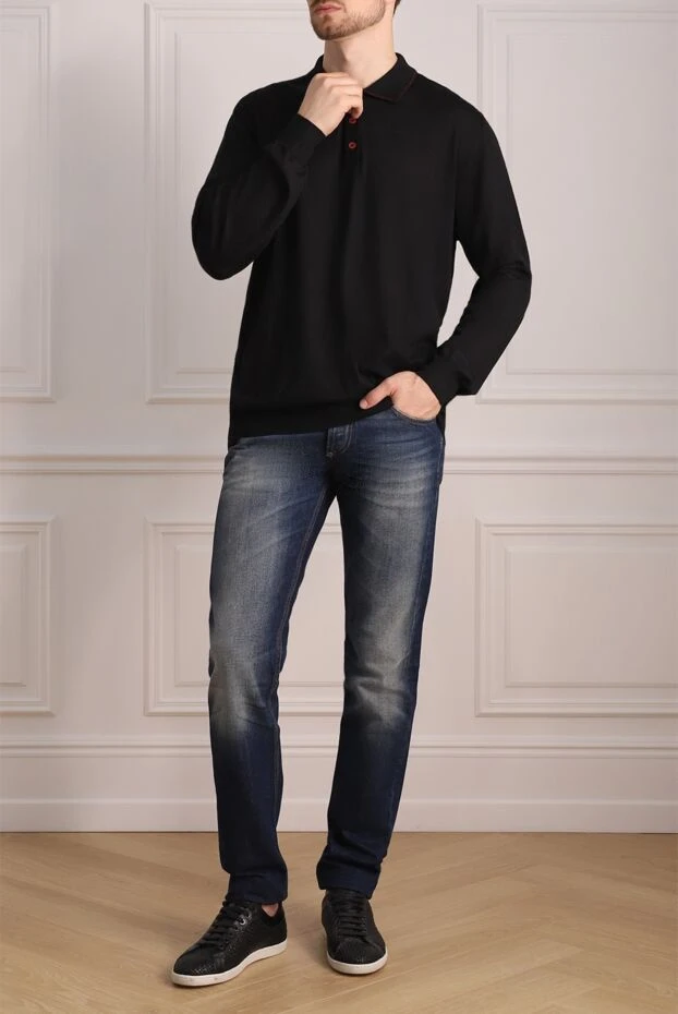 Zilli man long sleeve polo in silk and cashmere black for men buy with prices and photos 153597 - photo 2