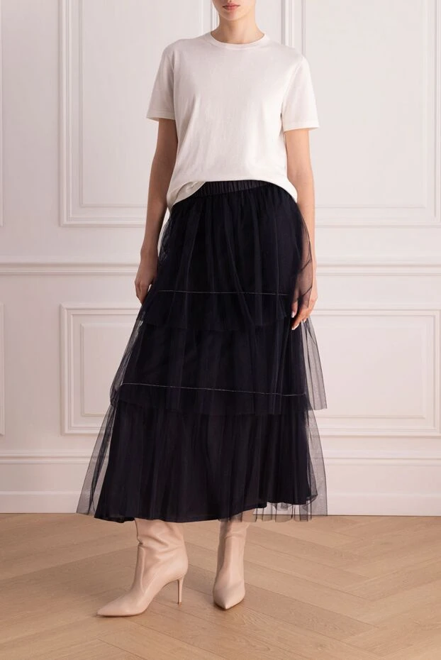 Peserico woman blue polyamide skirt for women 153624 - photo 2