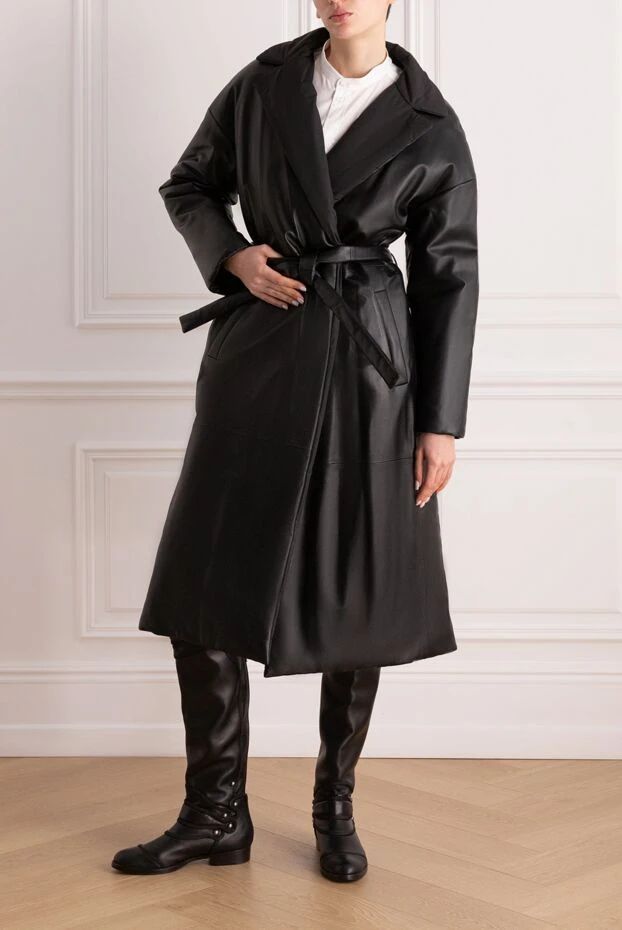 Blancha woman women's black genuine leather coat buy with prices and photos 153730 - photo 2