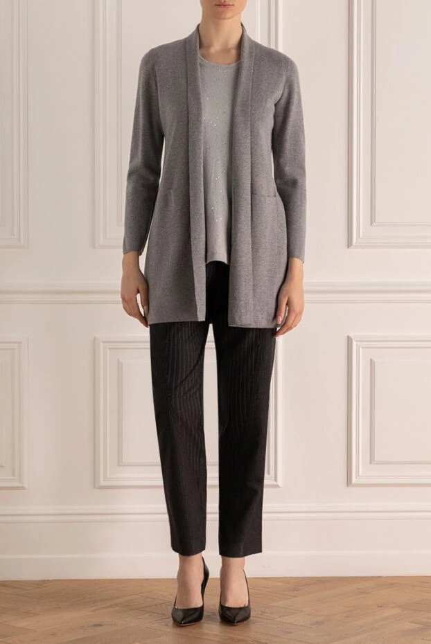 Gran Sasso woman gray woolen cardigan for women buy with prices and photos 153800 - photo 2