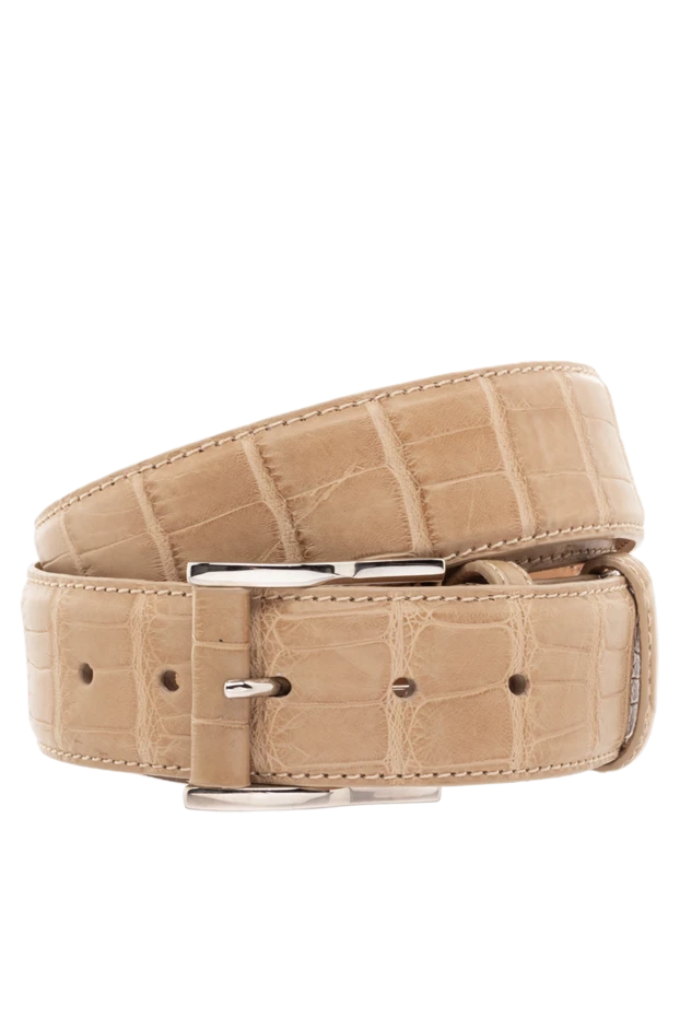 Cesare di Napoli man beige men's crocodile leather belt buy with prices and photos 153823 - photo 1