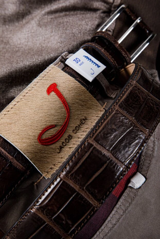 Ремінь зі шкіри крокодила шоколадно-коричневий чоловічий - фото 2