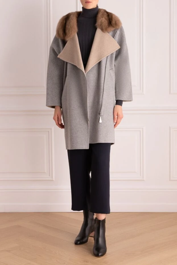 FG Furs woman women's gray cashmere and sable coat buy with prices and photos 153926 - photo 2