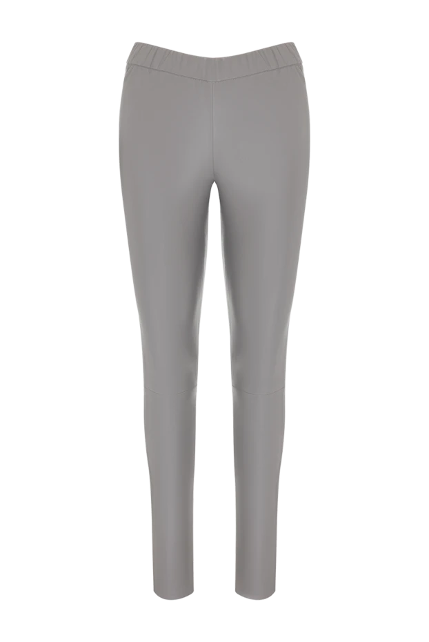 Max&Moi women's leather leggings in gray, tight-fitting 153958 - photo 1