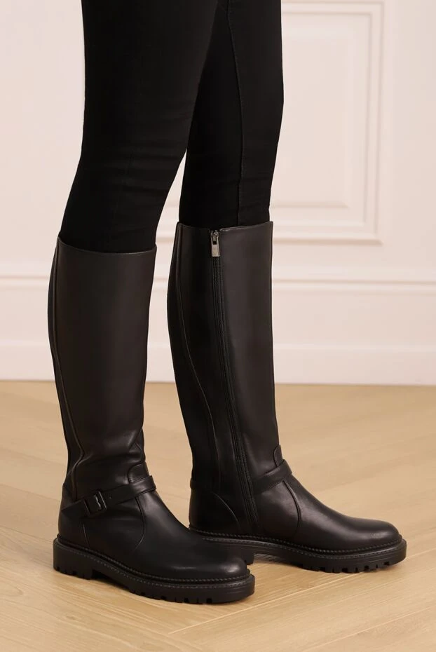 Fleur de Paris woman black leather boots for women buy with prices and photos 153969 - photo 2