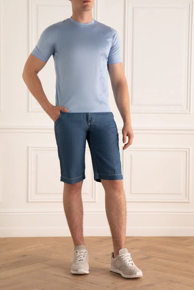 Scissor Scriptor мужские шорты из хлопка и бумажной пряжи синие мужские купить с ценами и фото 154015 - фото 2