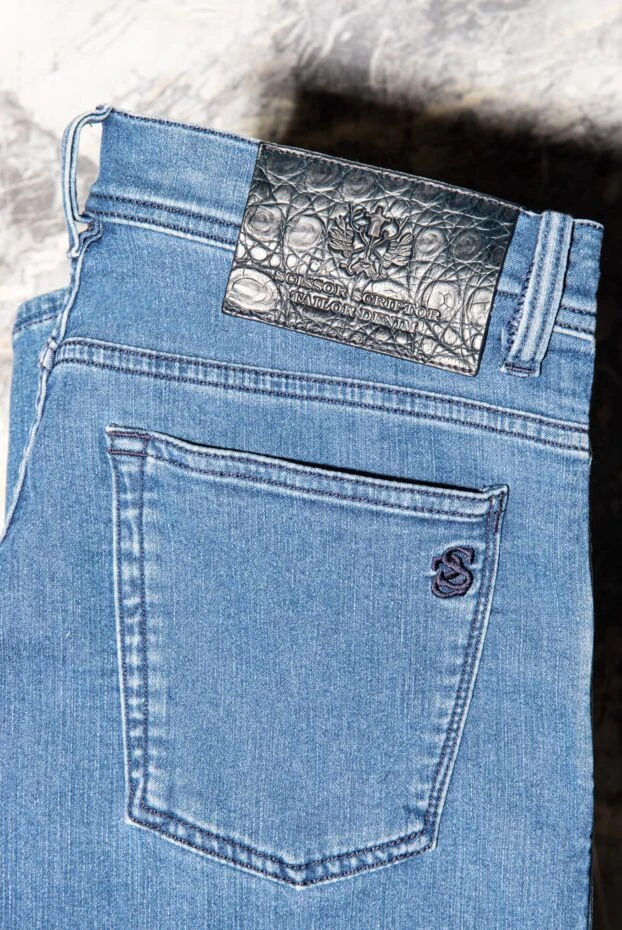 Джинси чоловічі світло-сині з м'якого бавовняного деніму. - фото 2