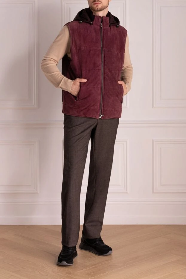 Casheart man suede and polyamide vest burgundy for men buy with prices and photos 154027 - photo 2
