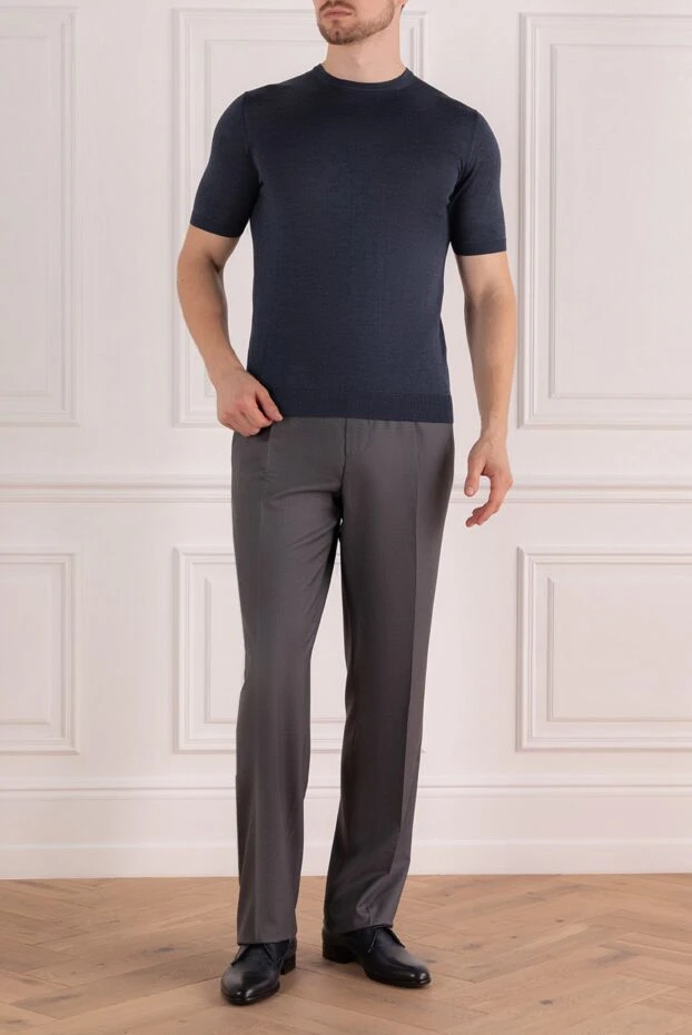 Zilli man men's gray wool trousers buy with prices and photos 154057 - photo 2