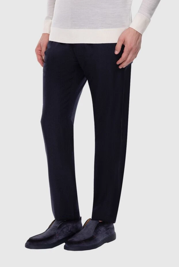 Zilli man black men's cotton and cashmere trousers 152863 - photo 3