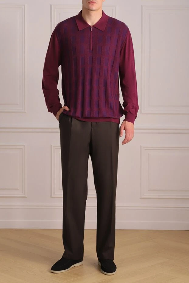 Zilli man men's brown wool trousers buy with prices and photos 154063 - photo 2