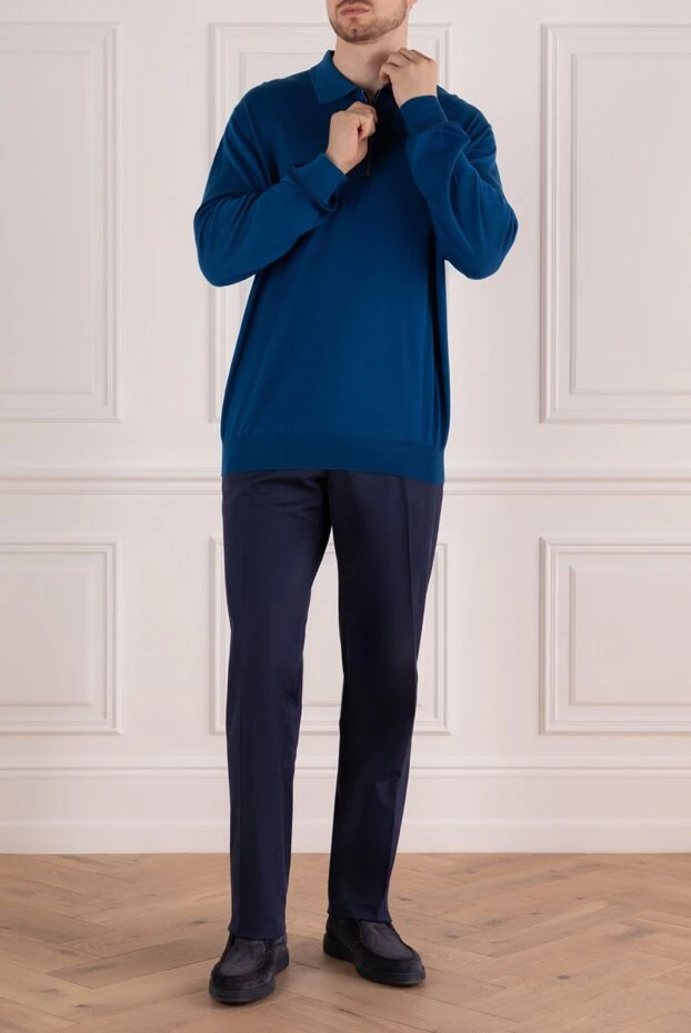 Zilli мужские брюки из хлопка синие мужские купить с ценами и фото 154064 - фото 2