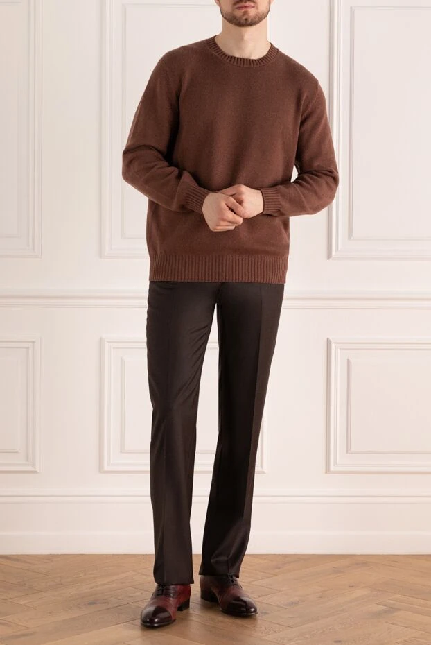 Zilli man men's brown wool trousers buy with prices and photos 154065 - photo 2