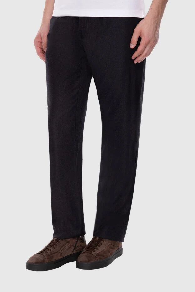 Zilli man black men's cotton and cashmere trousers 152863 - photo 3