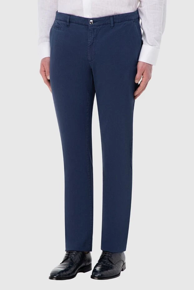 Zilli мужские брюки из хлопка и кашемира синие мужские купить с ценами и фото 154073 - фото 2