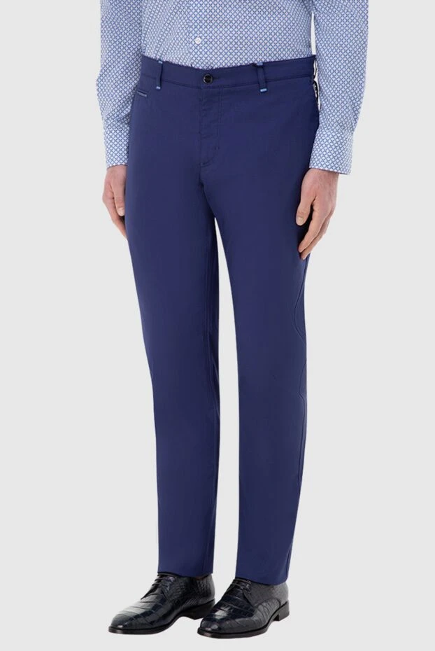 Zilli мужские брюки из хлопка синие мужские купить с ценами и фото 154076 - фото 2