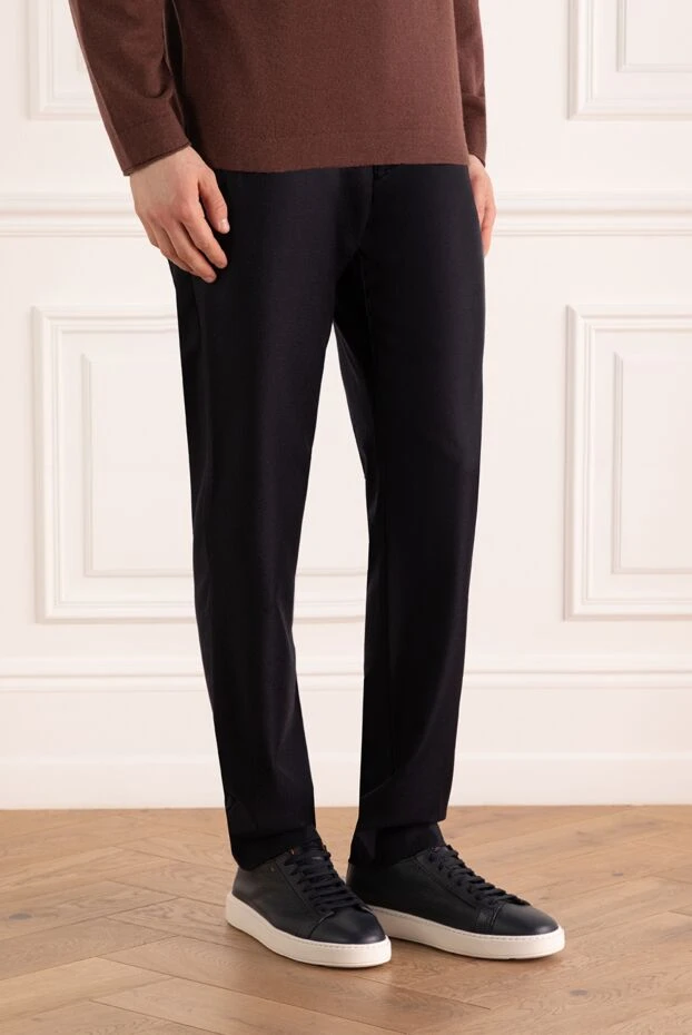 Zilli man black men's cotton and cashmere trousers 152863 - photo 3