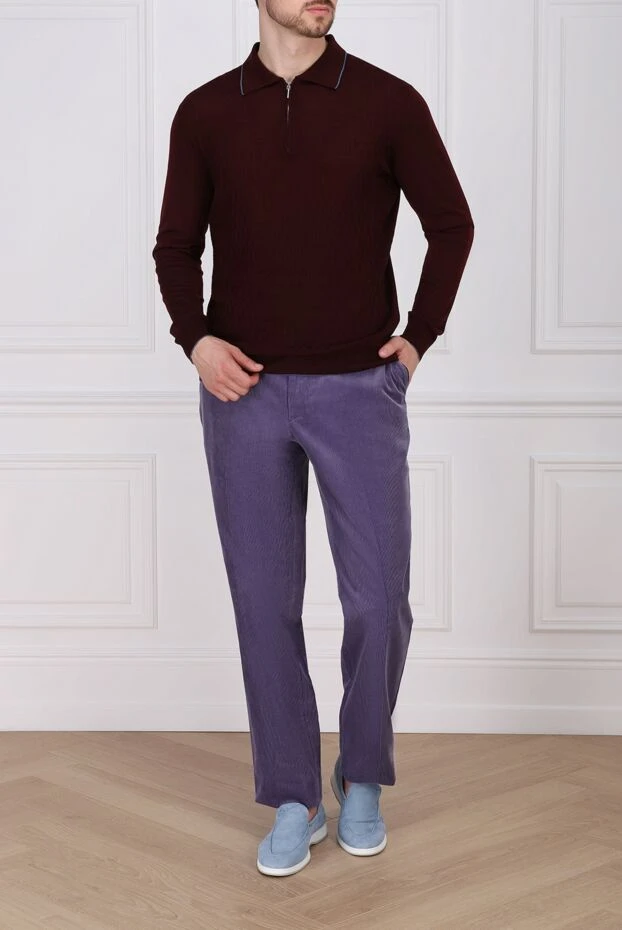 Zilli мужские брюки из хлопка фиолетовые мужские купить с ценами и фото 154089 - фото 2