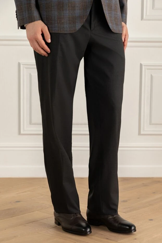 Zilli man black men's cotton and cashmere trousers 152863 - photo 3