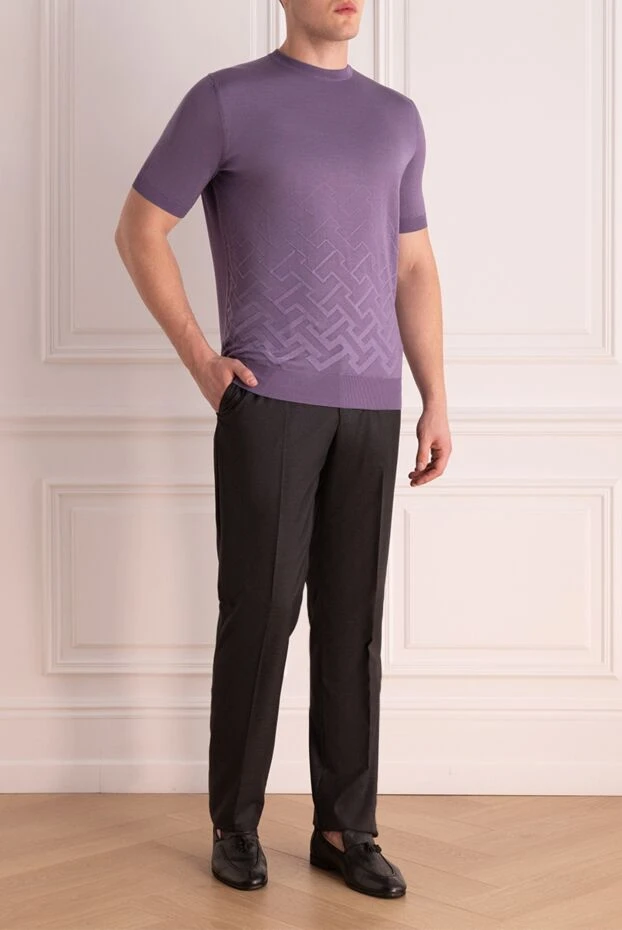 Zilli мужские брюки из шерсти серые мужские купить с ценами и фото 154092 - фото 2