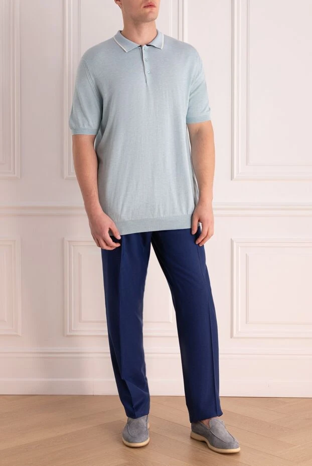 Zilli мужские брюки из кашемир синие мужские купить с ценами и фото 154113 - фото 2