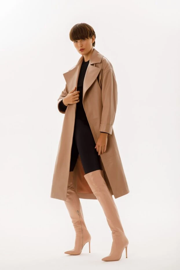 Gianvito Rossi boots women's high leather on stiletto pink 154176 - photo 2