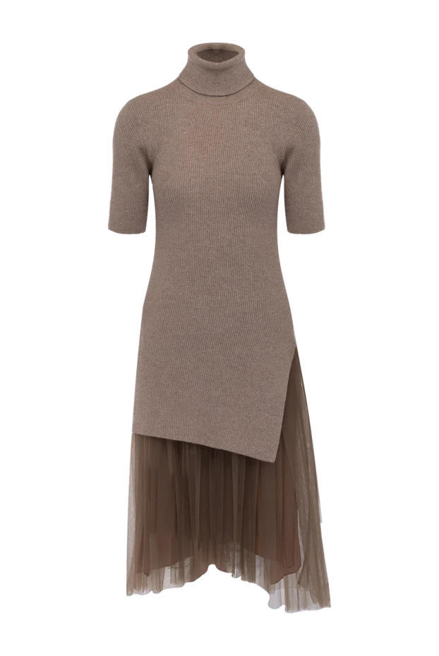 Beige cashmere dress for women - photo 1
