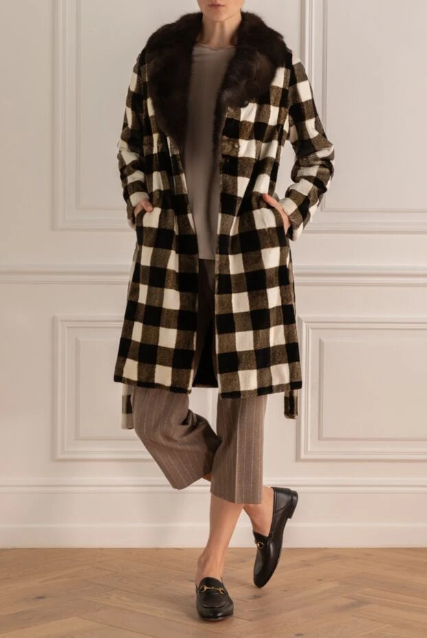 FG Furs жіночі пальто з хутра норки та соболя біле жіноче купити фото з цінами 154246 - фото 2