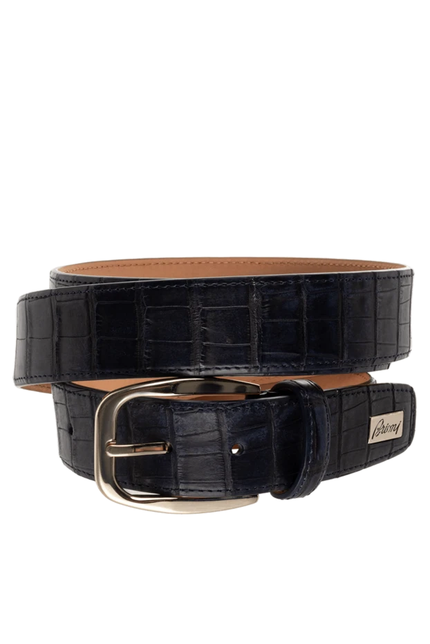 Brioni blue leather belt for men 154247 - photo 1