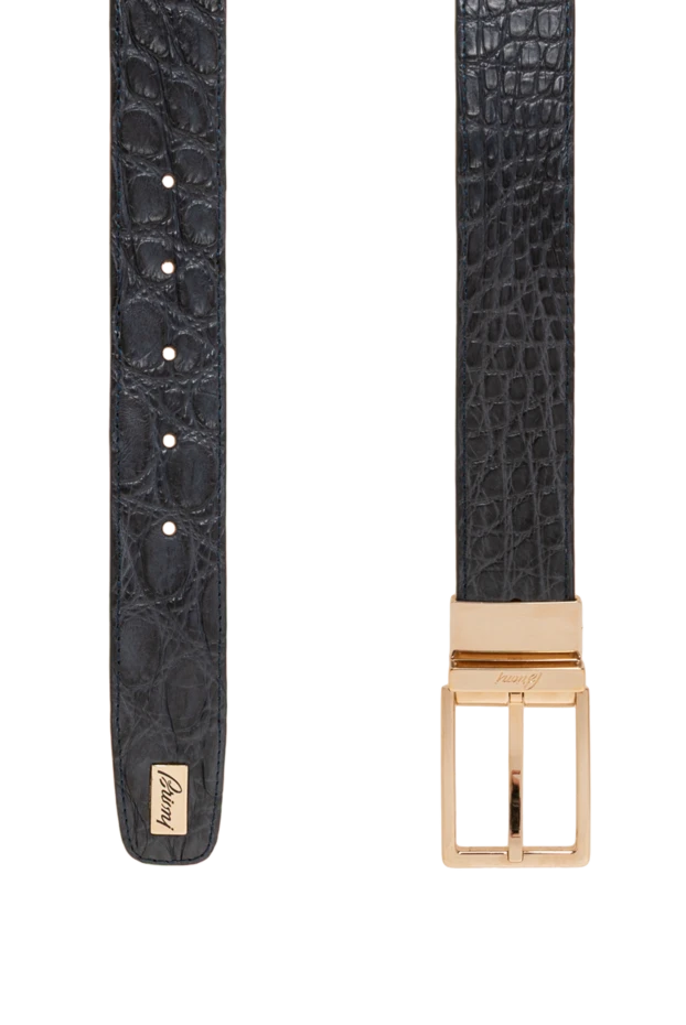 Brioni blue men's belt made of genuine alligator leather 154250 - photo 3