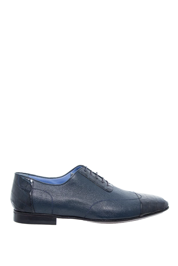 A.Testoni men's shoes made of leather and crocodile leather blue 154273 - photo 1